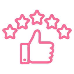 thumbs up with five stars icons